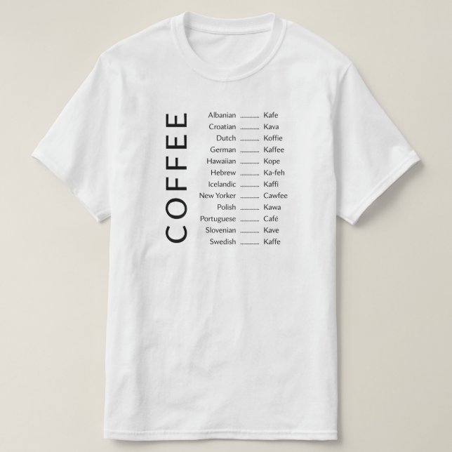 T - Shirt - Kaffeesprachen (Design vorne)