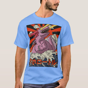 T-shirt Kaiju Axolotl Grande vague au large de Kanagawa Ja