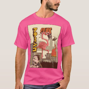 T-shirt Kaiju Flamant rose Japonais Monster Cadeau