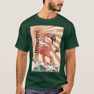 T-shirt Kaiju Flamant rose Japonais Monster cadeau1