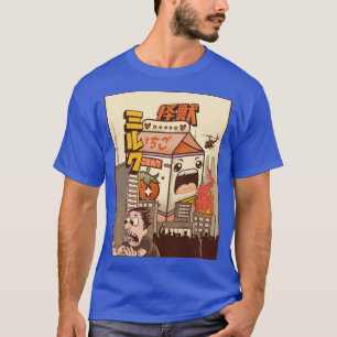 T-shirt Kaiju fraise Lait Carton japonais Monster cadeau