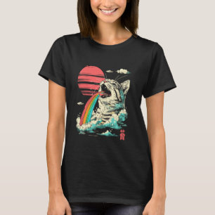 T-shirt Kaiju Monstre Art Japonais Légendaire Rare Chat Pl
