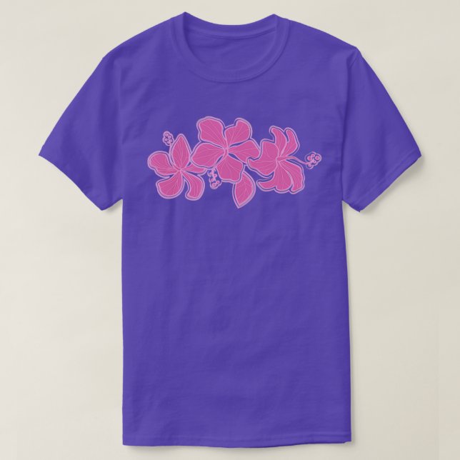 T-shirt Kailua Hibiscus Hawaiian Ingénié Floral Rose Te (Design devant)