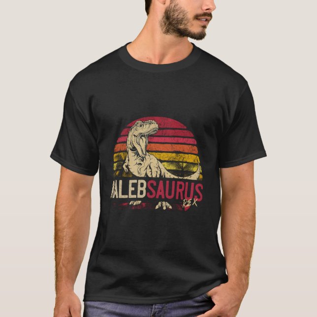 T-shirt Kaleb Saurus Funny Dinosaure personnalisé T Rex Na (Devant)