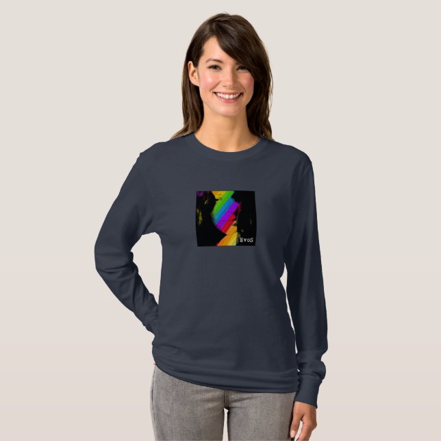 T-shirt Kaleidoscope Girl : Cou à manches longues (Devant entier)