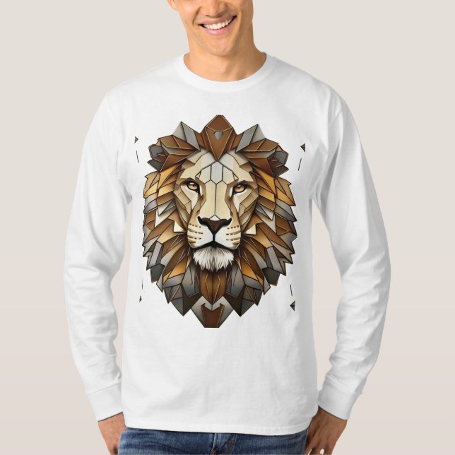 T-shirt Kaleidoscope Lion géométrique - Illu optiq (Devant)