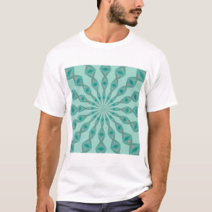 T-shirt Kaleidoscope vert Yukka et touche de rose