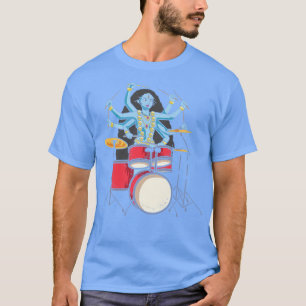 T-shirt Kali Goddess Jouer des tambours - Rock Music Band 