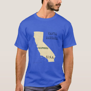 T - Shirt - Kalifornien Karte mit Ortsnamen