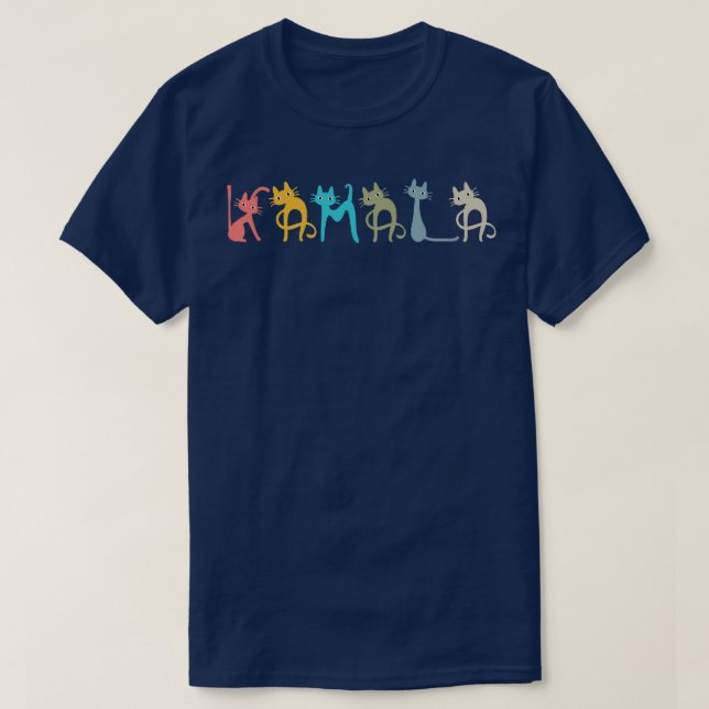 T-shirt Kamala Chat Lettering Chat sans enfant Dames de ch (Design devant)