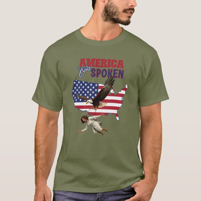 T-shirt Kamala Funny L'Amérique A Parlé Aigle USA (Devant)