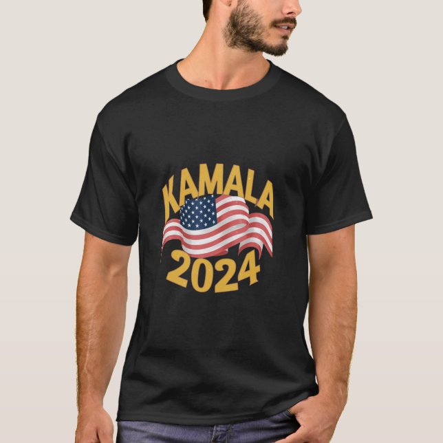 T-shirt Kamala Harris 2024 Pour Le Président : Obtenir Off (Devant)