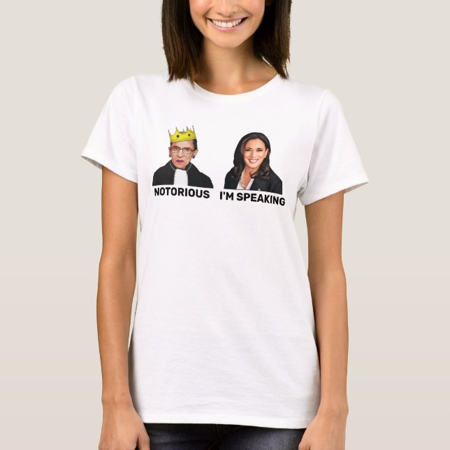 T-shirt Kamala Harris, célèbre par RBG, je parle (Devant)