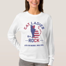 T-shirt KAMALA HARRIS - CHAT LADIES ROCK! Manches longues