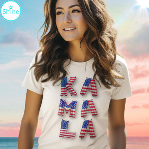 T-shirt Kamala Harris États-Unis Drapeau Lettres de ballon