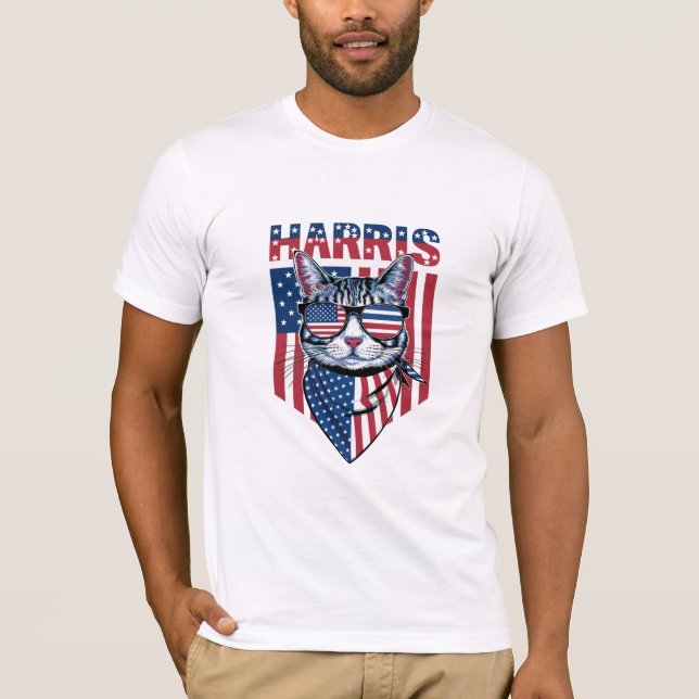 T-shirt Kamala Harris pour le président 2024 Funny Cat (Devant)