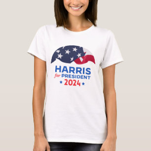 T-shirt Kamala Harris pour président 2024 drapeau américai