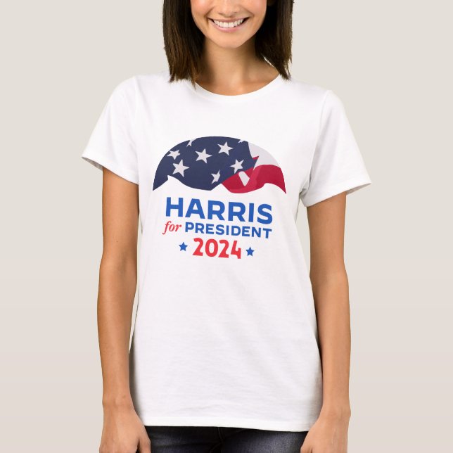 T-shirt Kamala Harris pour président 2024 drapeau américai (Devant)