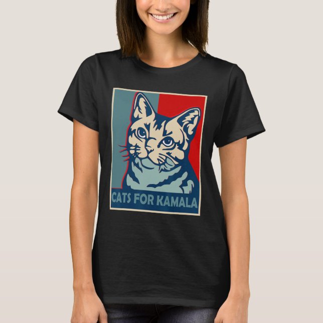T-shirt Kamala Harris Préside La Femme Sans Enfant De Chat (Devant)