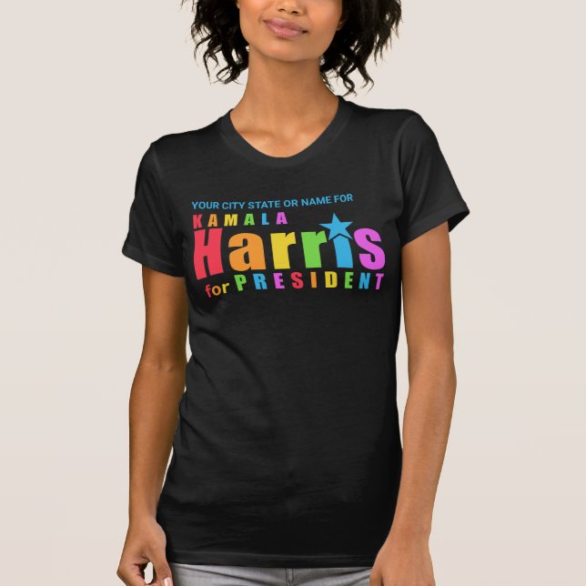 T-shirt Kamala Harris Pride Élection Personnalisée Féminis (Devant)