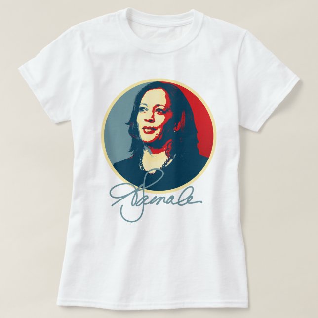 T-shirt Kamala Harris Signature Portrait (Design devant)