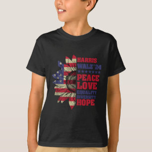 T-shirt Kamala Harris Tim Walz 2024 Lgbt de Paix Harris Wa