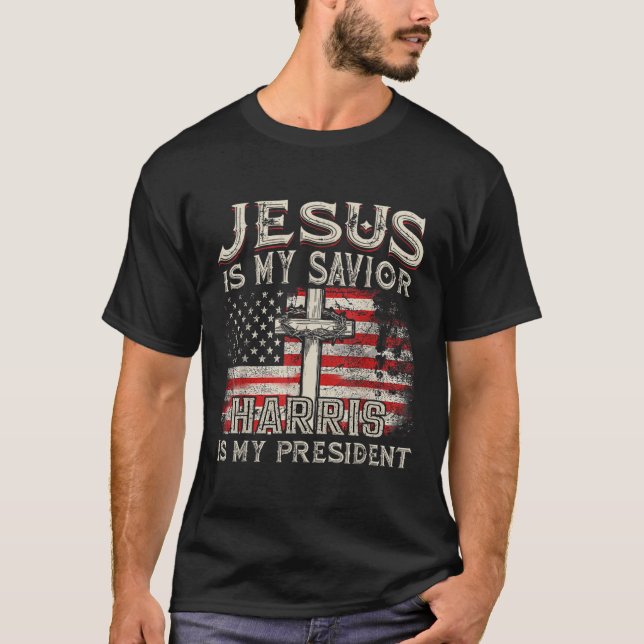 T-shirt Kamala Jesus Est Mon Sauveur Harris Est Mon Présid (Devant)