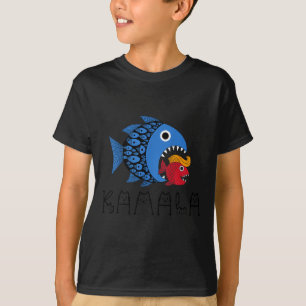 T-shirt Kamala sur Trump Blue Wave Big Fish Mange Small Fi