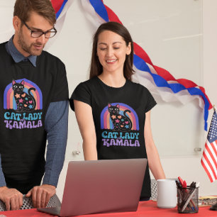 T-shirt Kamala : Un amoureux des chats rend hommage