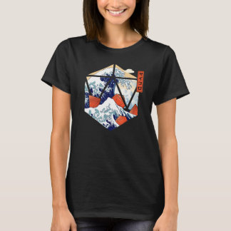 T-shirt Kanagawa D20 Dice Japon Grande vague de donjons