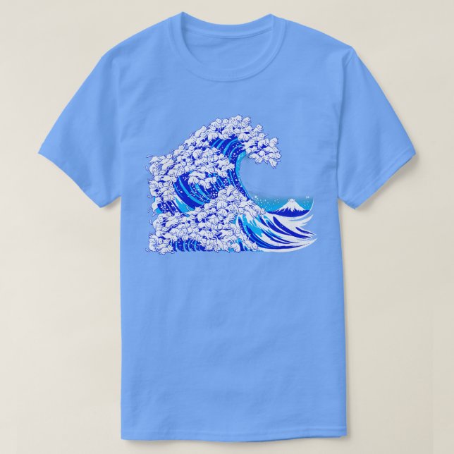 T-shirt Kanagawa Vague de chat blanc (Design devant)