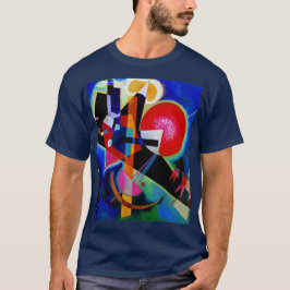 T-shirt Kandinsky en bleu Abstrait peinture bleu marine
