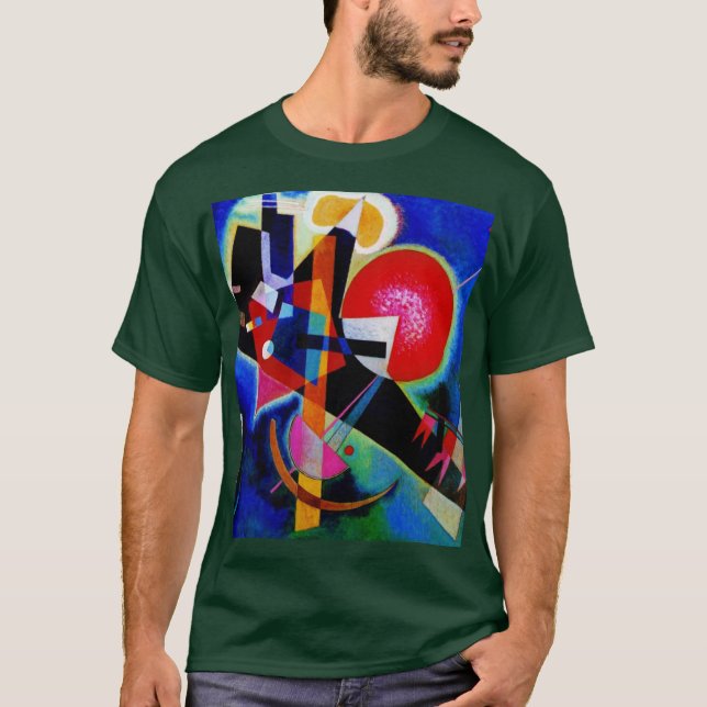 T-shirt Kandinsky en bleu Abstrait peinture Forêt profonde (Devant)
