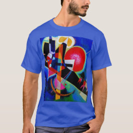 T-shirt Kandinsky en bleu Abstrait peinture profonde Royal