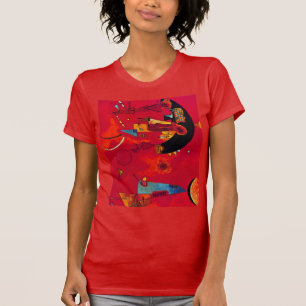 T-shirt Kandinsky Mit & Gegen Rouge Couleur Abstraite pein