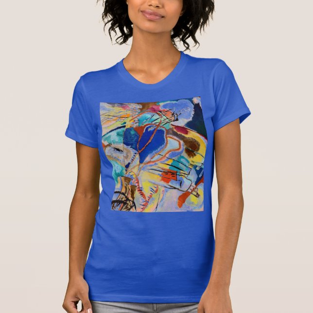 T-shirt Kandinsky peinture Abstraite moderne Art Royal Blu (Devant)
