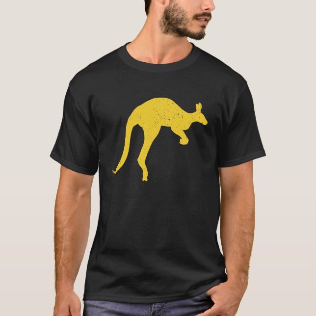 T-shirt Kangaroo Aussie Australia Roo Yellow Kangaroo (Devant)