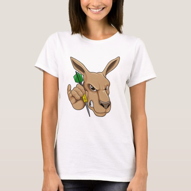 T-shirt Kangaroo comme joueur de Dart avec Dart (Devant)