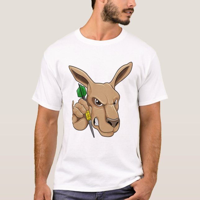 T-shirt Kangaroo comme joueur de Dart avec Dart (Devant)