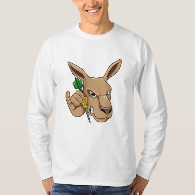 T-shirt Kangaroo comme joueur de Dart avec Dart (Devant)