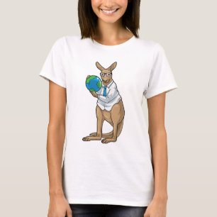 T-shirt Kangaroo History Teacher Globe