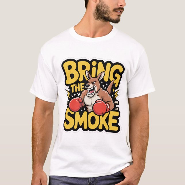 T-SHIRT KANGAROO READY FOR SMOKE (Devant)