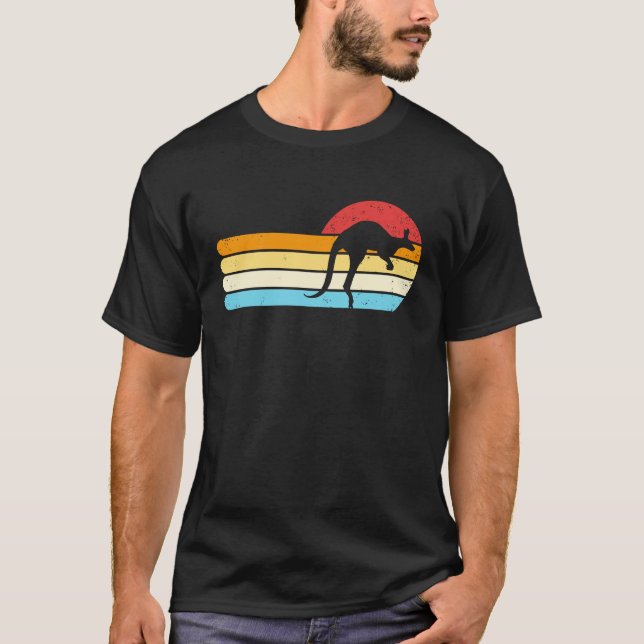 T-shirt Kangaroo Retro Sunset Aussie Australia Kids Kangar (Devant)