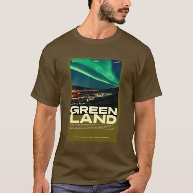 T-shirt Kangerlussuaq Poster de la lumière du Nord du Groe (Devant)