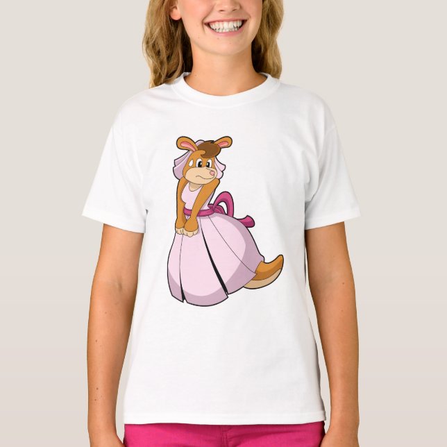 T-shirt Kangourou en mariée avec une robe de mariée (Devant)