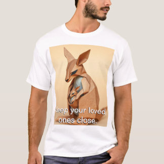T-shirt Kangourou en origami et son Joey