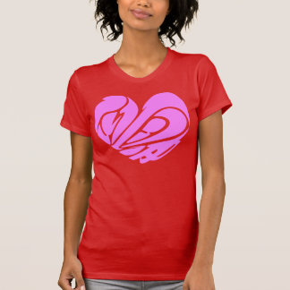 T-shirt [Kanji] Amour en forme de coeur rose