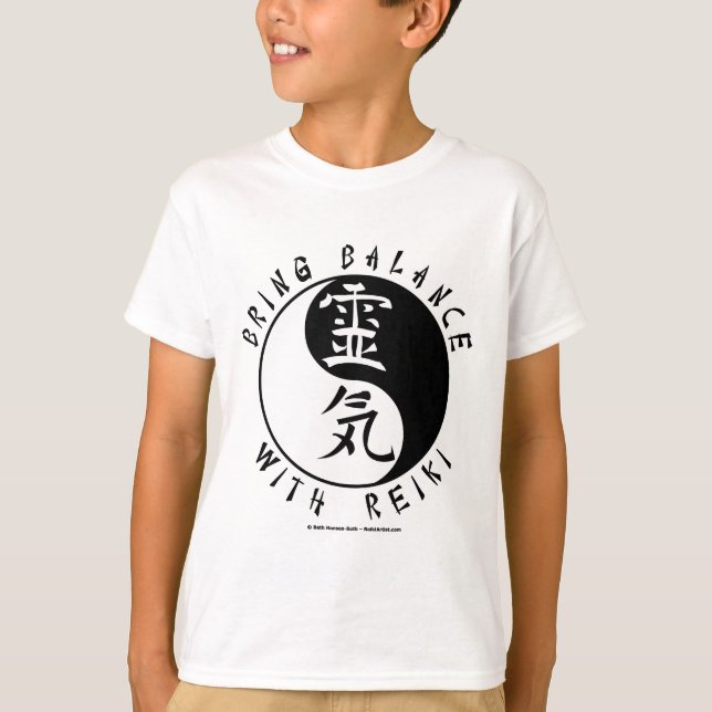 T-shirt Kanji de Yin Yang Reiki (Devant)