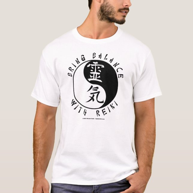 T-shirt Kanji de Yin Yang Reiki (Devant)
