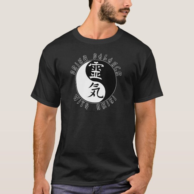 T-shirt Kanji de Yin Yang Reiki (Devant)